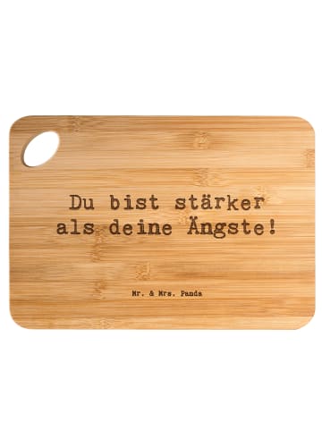 Mr. & Mrs. Panda Frühstücksbrettchen Spruch Angst überwinden mit... in Braun