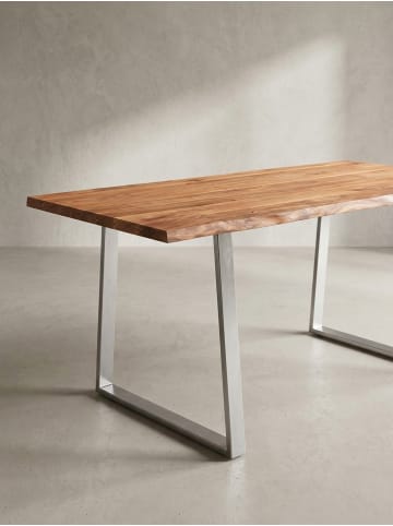 KADIMA DESIGN Esstisch Akazie Massiv, Industrial, Baumkante Handgefertigt