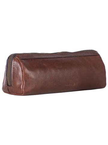 Leonhard Heyden Cambridge Stifteetui Leder 20,5 cm in rotbraun