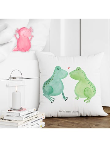 Mr. & Mrs. Panda Zierkissen Frosch Liebe ohne Spruch in Weiß