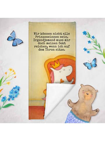 Mr. & Mrs. Panda Badehandtuch Einhorn Prinzessin Design mit Spruch in Weiß