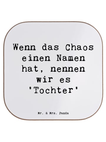 Mr. & Mrs. Panda Coaster Spruch Chaos Tochter mit Spruch in Weiß