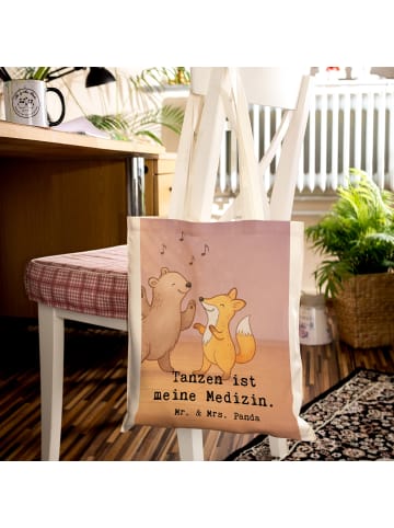 Mr. & Mrs. Panda Shopper Bag Hase Tanzen Design mit Spruch in Weiß