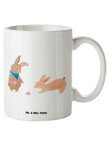 Mr. & Mrs. Panda Weiße Tasse Hasen Muschel ohne Spruch in Weiß