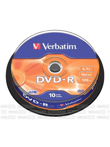 Verbatim Verbatim DVD-R 4.7GB 16x Cakebox 10er Matt Silver
