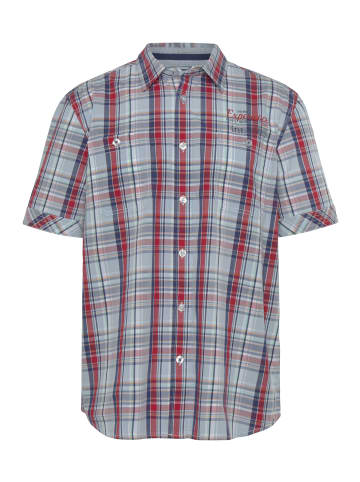 Man's World Kurzarmhemd in rot-blau-weiss- kariert