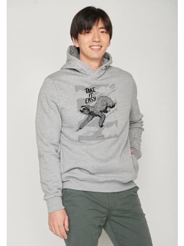 GreenBomb Hoodie Animal Sloth Flying in Heidekraut Grau