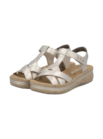 rieker Massa-Sandale aus Leder mit Keilabsatz Gold