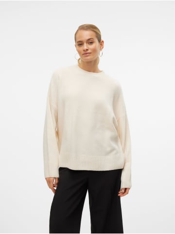 Vero Moda Strickpullover loose fit Rundhals tiefe Schultern in Beige-2
