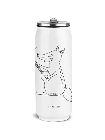 Mr. & Mrs. Panda Trinkflasche Fuchs Gitarre ohne Spruch in Weiß