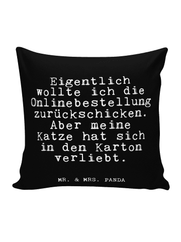 Mr. & Mrs. Panda Sofakissen Eigentlich wollte ich die... mit Spruch in Schwarz