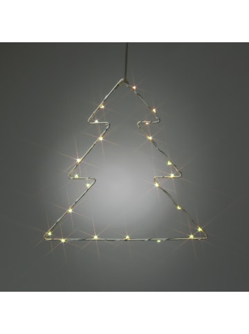 MARELIDA LED Baum Metallbaum hängend H: 24cm in weiß