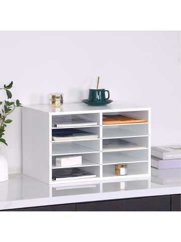 relaxdays Dokumentenablage in Weiß - (B)49 x (H)31 x (T)31 cm