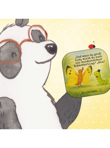 Mr. & Mrs. Panda Untersetzer Glas Raupe Schmetterling Design mit... in Weiß