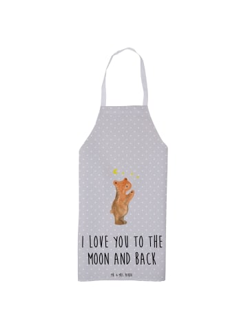 Mr. & Mrs. Panda Schürze Verliebter Bär mit Spruch in Grau Pastell
