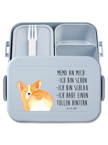 Mr. & Mrs. Panda Bento Box Corgi Po Motiv mit Spruch in Blau Pastell