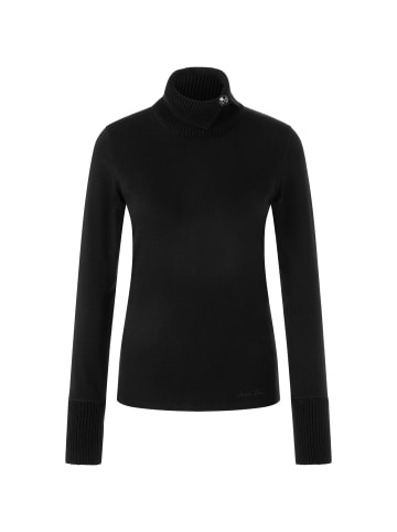 MARC CAIN COLLECTIONS Longsleeve mit gestricktem Kragen in Black