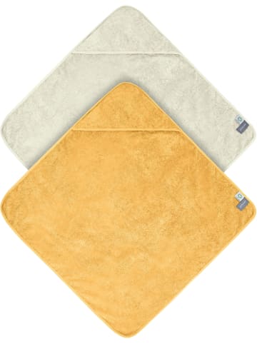 normani 2x Baby Wickeltücher aus Bio-Baumwolle in Gelb/Beige