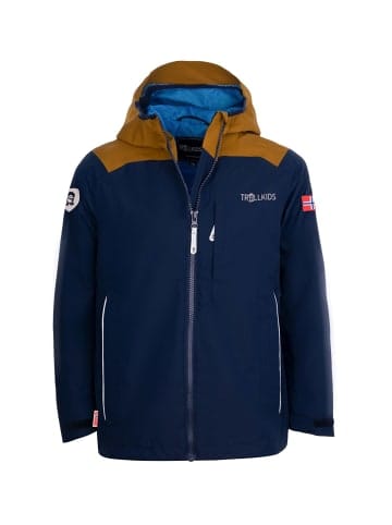 Trollkids Regenjacke "Bergen" in Bronze/Marineblau