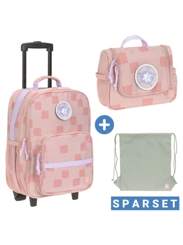 Lässig 2-tlg. Reise-Set Trolley + Washbag in pink