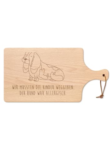 Mr. & Mrs. Panda Schneidebrett Hund Basset Hound mit Spruch in Transparent