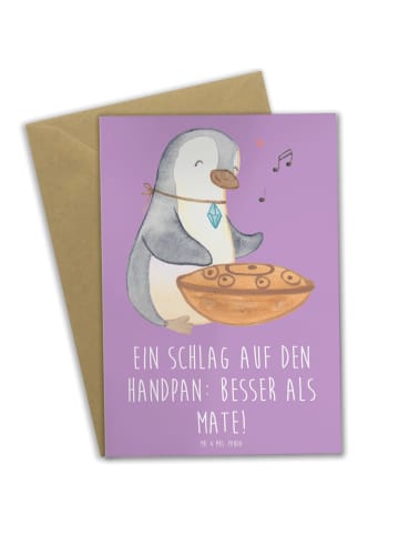 Mr. & Mrs. Panda Grußkarte Handpan Zauber mit Spruch in Lavendeltraum