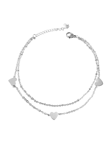 Adeliás Damen Armband – Herz aus Edelstahl 24 cm in silber