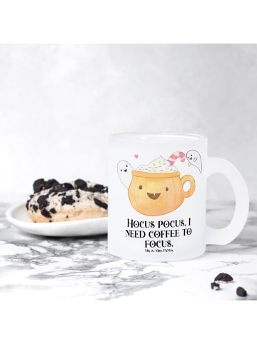 Mr. & Mrs. Panda Tasse Kaffee Gespenst mit Spruch in Transparent