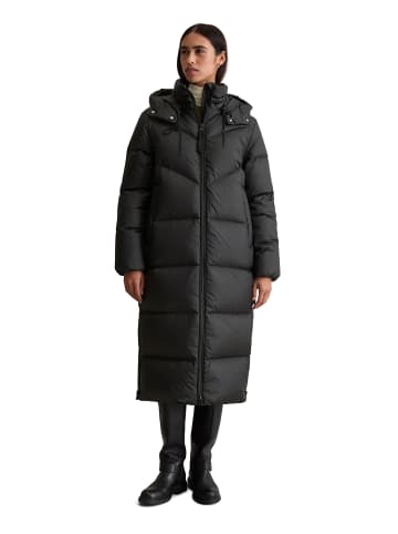 Marc O'Polo DENIM Daunen-Puffermantel mit Kapuze relaxed in Schwarz