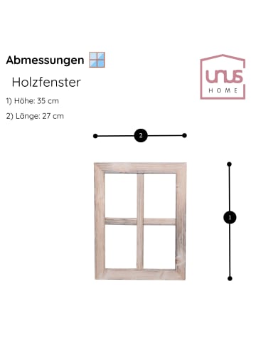 UNUS Holzfenster Dekoration Altholz in Weiß