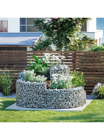 SONGMICS Gabione in Silbern - (B)110 x (H)60 x (T)110 cm