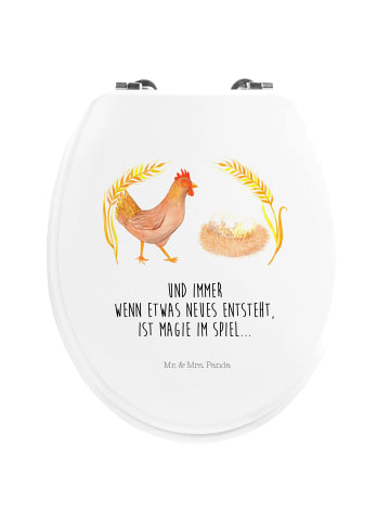 Mr. & Mrs. Panda Toilettendeckel Huhn Stolz mit Spruch in Weiß