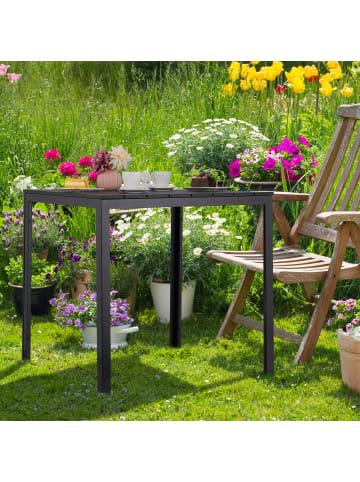 relaxdays Gartentisch in Schwarz - (B)78 x (H)74 x (T)78 cm