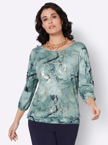 creation L 3/4-Arm-Shirt in kalkmint-bedruckt