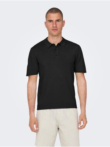 Only&Sons Regular Fit Poloshirt Einfarbiges Basic Business Shirt ONSWYLER in Schwarz