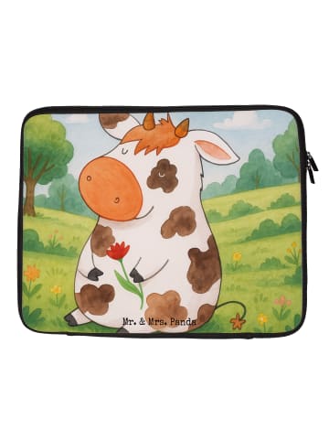 Mr. & Mrs. Panda Laptop Tasche Kuh Design ohne Spruch in Weiß