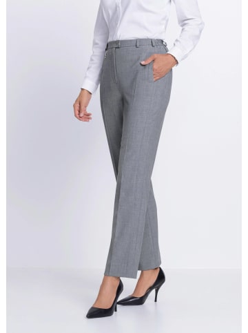 GOLDNER Kurzgröße:  Elegante Stretchhose mit Bügelfalten in silbergrau / melange