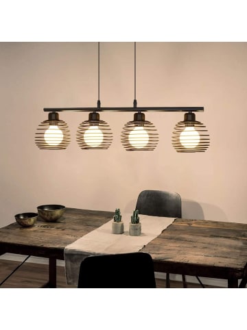 ZMH Pendelleuchte 4-flammige E27 in Schwarz Metall Esszimmerlampe