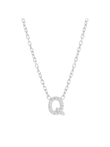 Lucardi 925 Silber Halskette "Buchstabe Q" Buchstabe