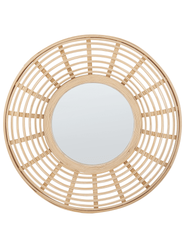 Beliani Dekospiegel HANUA in Braun/Beige - (W) 60 x (H) 60 x (L) 6 cm