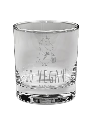Mr. & Mrs. Panda Glas für Gin Einhorn Vegan mit Spruch in Transparent