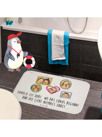 Mr. & Mrs. Panda Badeteppich Igel Familie mit Spruch in Weiß