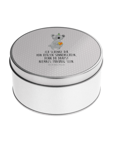 Mr. & Mrs. Panda Blechdose Koala Geschenk mit Spruch in Grau Pastell