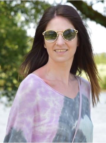 styleBREAKER Sonnenbrille in Gold / Grau Verlauf