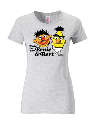 Logoshirt T-Shirt Sesamstraße - Ernie & Bert Fun in grau-meliert