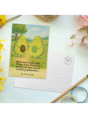 Mr. & Mrs. Panda Grußkarte Avocado Pärchen Design mit Spruch in Weiß