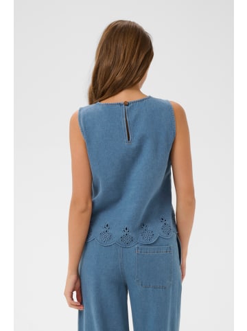 SAINT TROPEZ Ärmellose Bluse RozlynnSZ Gerade Passform in Medium Blue Denim