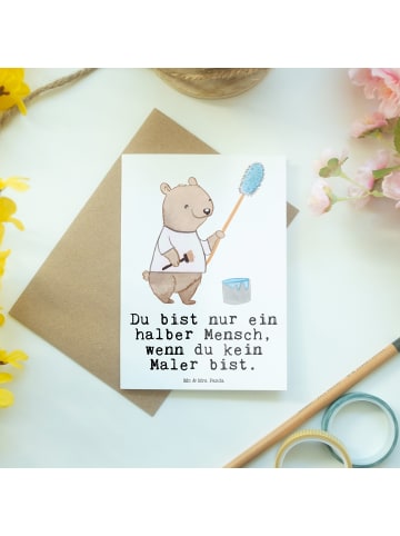 Mr. & Mrs. Panda babykarte Maler Herz mit Spruch in Weiß