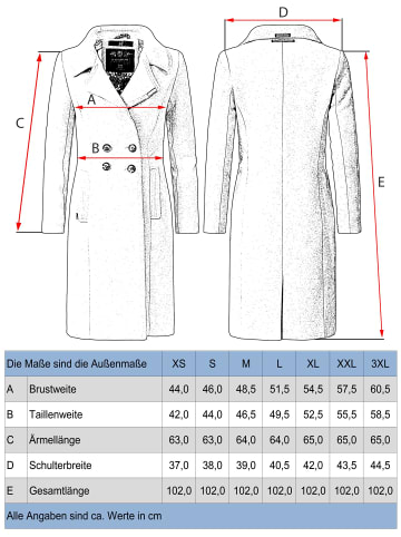 Navahoo Wintermantel Wooly in Offwhite
