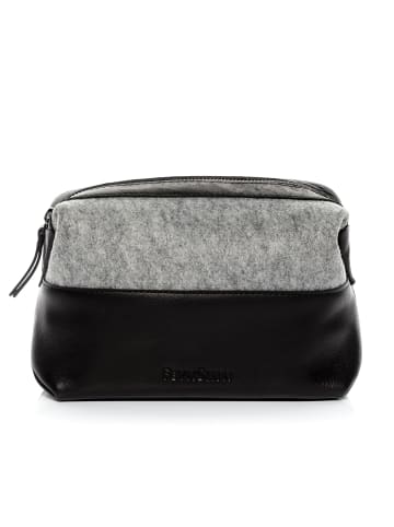 FEYNSINN Leder-Kosmetiktäschchen Filz & Leder Kulturtasche Unisex OSLO in schwarz